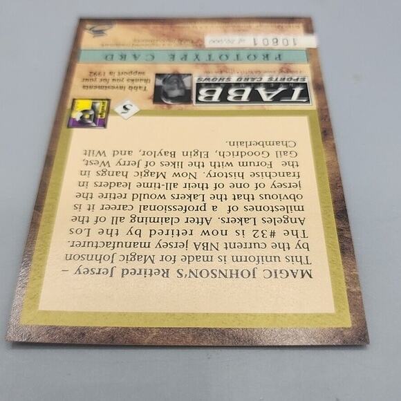 Magic Johnson Prototype Promo Card TABB Investments 1992 NBA /70000 Trading Card - Picture 6 of 6